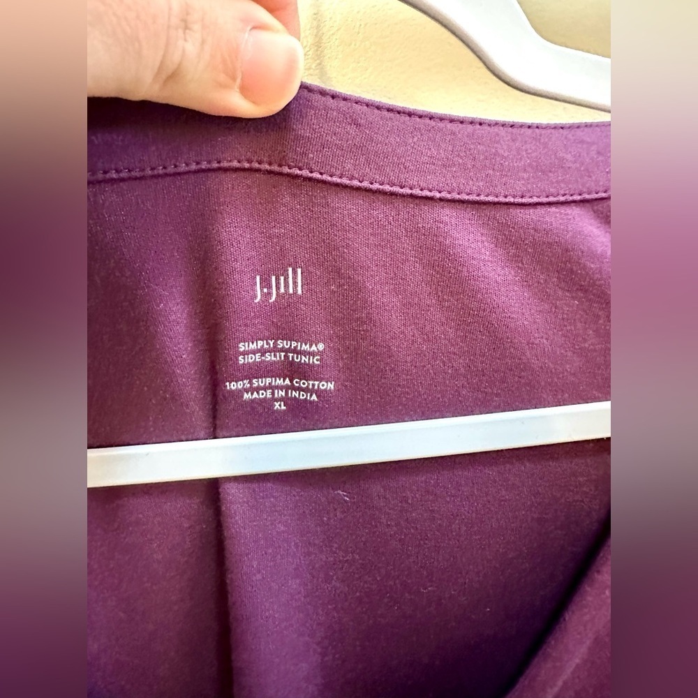 J. Jill Simply Supima Cotton V-Neck Slit On the Side Long Sleeve Size XL - Picture 3 of 6